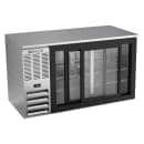 Beverage-Air BB58HC-GS-S 58" Bar Refrigerator - 2 Sliding Glass Doors, Stainless, 115v thumbnail 2