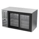 Beverage-Air BB58HC-GS-S 58" Bar Refrigerator - 2 Sliding Glass Doors, Stainless, 115v thumbnail 3