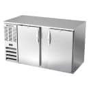 Beverage-Air BB58HC-S 58" Bar Refrigerator - 2 Swinging Solid Doors, Stainless, 115v thumbnail 3