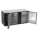 Beverage-Air BB68HC-B 69" Bar Refrigerator - 2 Swinging Solid Doors, Black, 115v thumbnail 2
