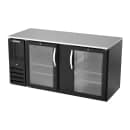 Beverage-Air BB68HC-FG-B 69" Bar Refrigerator - 2 Swinging Glass Doors, Black, 115v thumbnail 3