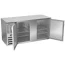 Beverage-Air BB68HC-F-S 69" Bar Refrigerator - 2 Swinging Solid Doors, Stainless, 115v thumbnail 2