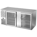 Beverage-Air BB68HC-G-S 69" Bar Refrigerator - 2 Swinging Glass Doors, Stainless, 115v thumbnail 3
