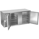Beverage-Air BB68HC-S 69" Bar Refrigerator - 2 Swinging Solid Doors, Stainless, 115v thumbnail 2