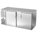 Beverage-Air BB68HC-S 69" Bar Refrigerator - 2 Swinging Solid Doors, Stainless, 115v thumbnail 3