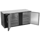 Beverage-Air BB68HC-F-B 68" Bar Refrigerator - 2 Swinging Solid Doors, Black, 115v thumbnail 2