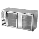 Beverage-Air BB68HC-FG-S 68" Bar Refrigerator - 2 Swinging Glass Doors, Stainless, 115v thumbnail 3