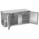 Beverage-Air BB68HC-F-S 68" Bar Refrigerator - 2 Swinging Solid Doors, Stainless, 115v thumbnail 2