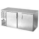 Beverage-Air BB68HC-F-S 68" Bar Refrigerator - 2 Swinging Solid Doors, Stainless, 115v thumbnail 3