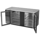Beverage-Air BB68HC-G-B 68" Bar Refrigerator - 2 Swinging Glass Doors, Black, 115v thumbnail 4