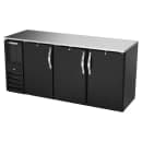 Beverage-Air BBN72HC-B 72" Bar Refrigerator - 3 Swinging Solid Doors, Black, 115v thumbnail 3