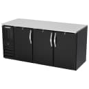 Beverage-Air BB72HC-F-B 72" Bar Refrigerator - 3 Swinging Solid Doors, Black, 115v thumbnail 3