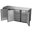 Beverage-Air BBN72HC-F-B 72" Bar Refrigerator - 3 Swinging Solid Doors, Black, 115v thumbnail 4