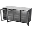 Beverage-Air BB72HC-FG-B 72" Bar Refrigerator - 3 Swinging Glass Doors, Black, 115v thumbnail 4