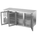 Beverage-Air BB72HC-FG-S 72" Bar Refrigerator - 3 Swinging Glass Doors, Stainless, 115v thumbnail 4