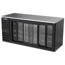 Beverage-Air BB72HC-F-GS-B 72" Bar Refrigerator - 3 Sliding Glass Doors, Black, 115v thumbnail 4