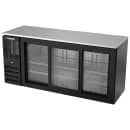 Beverage-Air BBN72HC-F-GS-B 72" Bar Refrigerator - 3 Sliding Glass Doors, Black, 115v thumbnail 3