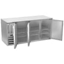 Beverage-Air BB72HC-F-S 72" Bar Refrigerator - 3 Swinging Solid Doors, Stainless, 115v thumbnail 2
