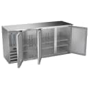 Beverage-Air BBN72HC-F-S 72" Bar Refrigerator - 3 Swinging Solid Doors, Stainless, 115v thumbnail 2