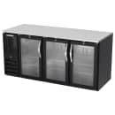 Beverage-Air BB72HC-G-B 72" Bar Refrigerator - 3 Swinging Glass Doors, Black, 115v thumbnail 3