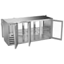 Beverage-Air BBN72HC-G-PT-S 72" Bar Refrigerator - 6 Swinging Glass Doors, Stainless, 115v thumbnail 2