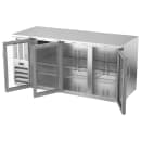 Beverage-Air BB72HC-G-S 72" Bar Refrigerator - 3 Swinging Glass Doors, Stainless, 115v thumbnail 4