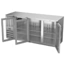 Beverage-Air BBN72HC-G-S 72" Bar Refrigerator - 3 Swinging Glass Doors, Stainless, 115v thumbnail 4