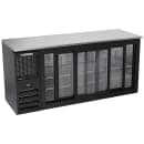 Beverage-Air BBN72HC-GS-B 72" Bar Refrigerator - 3 Sliding Glass Doors, Black, 115v thumbnail 2