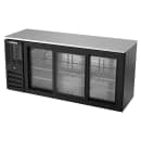 Beverage-Air BBN72HC-GS-B 72" Bar Refrigerator - 3 Sliding Glass Doors, Black, 115v thumbnail 3