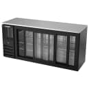 Beverage-Air BBN72HC-GS-B 72" Bar Refrigerator - 3 Sliding Glass Doors, Black, 115v thumbnail 4