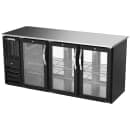 Beverage-Air BBN72HC-F-GS-PT-B 72" Bar Refrigerator - 6 Sliding Glass Doors, Black, 115v thumbnail 3