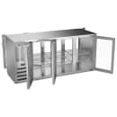 Beverage-Air BBN72HC-GS-PT-S 72" Bar Refrigerator - 6 Sliding Glass Doors, Stainless, 115v thumbnail 2