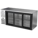 Beverage-Air BB72HC-GS-S 72" Bar Refrigerator - 3 Sliding Glass Doors, Stainless, 115v thumbnail 3