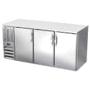 Beverage-Air BB72HC-S 72" Bar Refrigerator - 3 Swinging Solid Doors, Stainless, 115v thumbnail 3