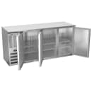 Beverage-Air BBN72HC-S 72" Bar Refrigerator - 3 Swinging Solid Doors, Stainless, 115v thumbnail 2