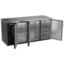 Beverage-Air BB72HC-B 72" Bar Refrigerator - 3 Swinging Solid Doors, Black, 115v thumbnail 2