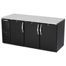 Beverage-Air BB72HC-B 72" Bar Refrigerator - 3 Swinging Solid Doors, Black, 115v thumbnail 3