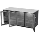 Beverage-Air BB72HC-FG-B 72" Bar Refrigerator - 3 Swinging Glass Doors, Black, 115v thumbnail 4