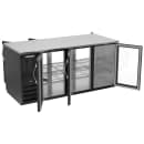 Beverage-Air BB72HC-FG-PT-B 72" Pass Thru Bar Refrigerator - 6 Swinging Glass Doors, Black, 115v thumbnail 2