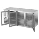 Beverage-Air BB72HC-FG-S 72" Bar Refrigerator - 3 Swinging Glass Doors, Stainless, 115v thumbnail 4