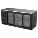 Beverage-Air BB72HC-F-GS-B 72" Bar Refrigerator - 3 Sliding Glass Doors, Black, 115v thumbnail 3