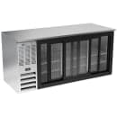 Beverage-Air BB72HC-F-GS-S 72" Bar Refrigerator - 3 Sliding Glass Doors, Stainless, 115v thumbnail 2