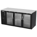 Beverage-Air BB72HC-G-B 72" Bar Refrigerator - 3 Swinging Glass Doors, Black, 115v thumbnail 3