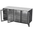 Beverage-Air BB72HC-G-B 72" Bar Refrigerator - 3 Swinging Glass Doors, Black, 115v thumbnail 4