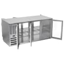 Beverage-Air BB72HC-G-PT-S 72" Pass Thru Bar Refrigerator - 6 Swinging Glass Doors, Stainless, 115v thumbnail 2