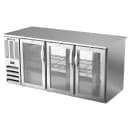 Beverage-Air BB72HC-G-PT-S 72" Pass Thru Bar Refrigerator - 6 Swinging Glass Doors, Stainless, 115v thumbnail 3