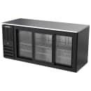 Beverage-Air BB72HC-GS-B 72" Bar Refrigerator - 3 Sliding Glass Doors, Black, 115v thumbnail 3
