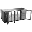 Beverage-Air BBN72HC-F-GS-PT-B 72" Pass Thru Bar Refrigerator - 6 Sliding Glass Doors, Black, 115v thumbnail 2