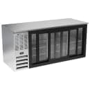 Beverage-Air BB72HC-GS-S 72" Bar Refrigerator - 3 Sliding Glass Doors, Stainless, 115v thumbnail 2