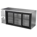 Beverage-Air BB72HC-GS-S 72" Bar Refrigerator - 3 Sliding Glass Doors, Stainless, 115v thumbnail 3